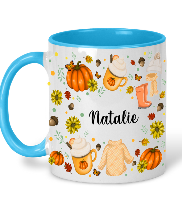 Personalised Autumn Themed Hot Chocolate Cold Nights Mug