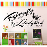 Butterfly Kissed, Ladybird Hugs:Wall Art StickerEndlessPrintsUK