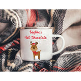 Christmas Personalised Enamel Mug, Hot Chocolate, Festive Camping Mug:EndlessPrintsUK