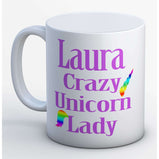 Crazy Unicorn Lady Mug (Personalised):MugEndlessPrintsUK