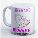 Crazy Unicorn Lady Mug (Personalised):MugEndlessPrintsUK