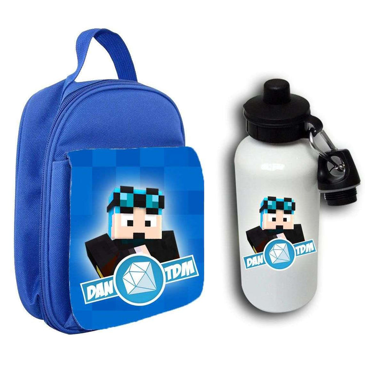 DanTDM Lunch Bag Water Bottle School Set No personalisation EndlessPrintsUK