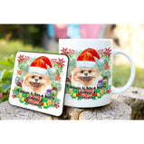 Dog Christmas Mug & Coaster Set:CushionEndlessPrintsUK