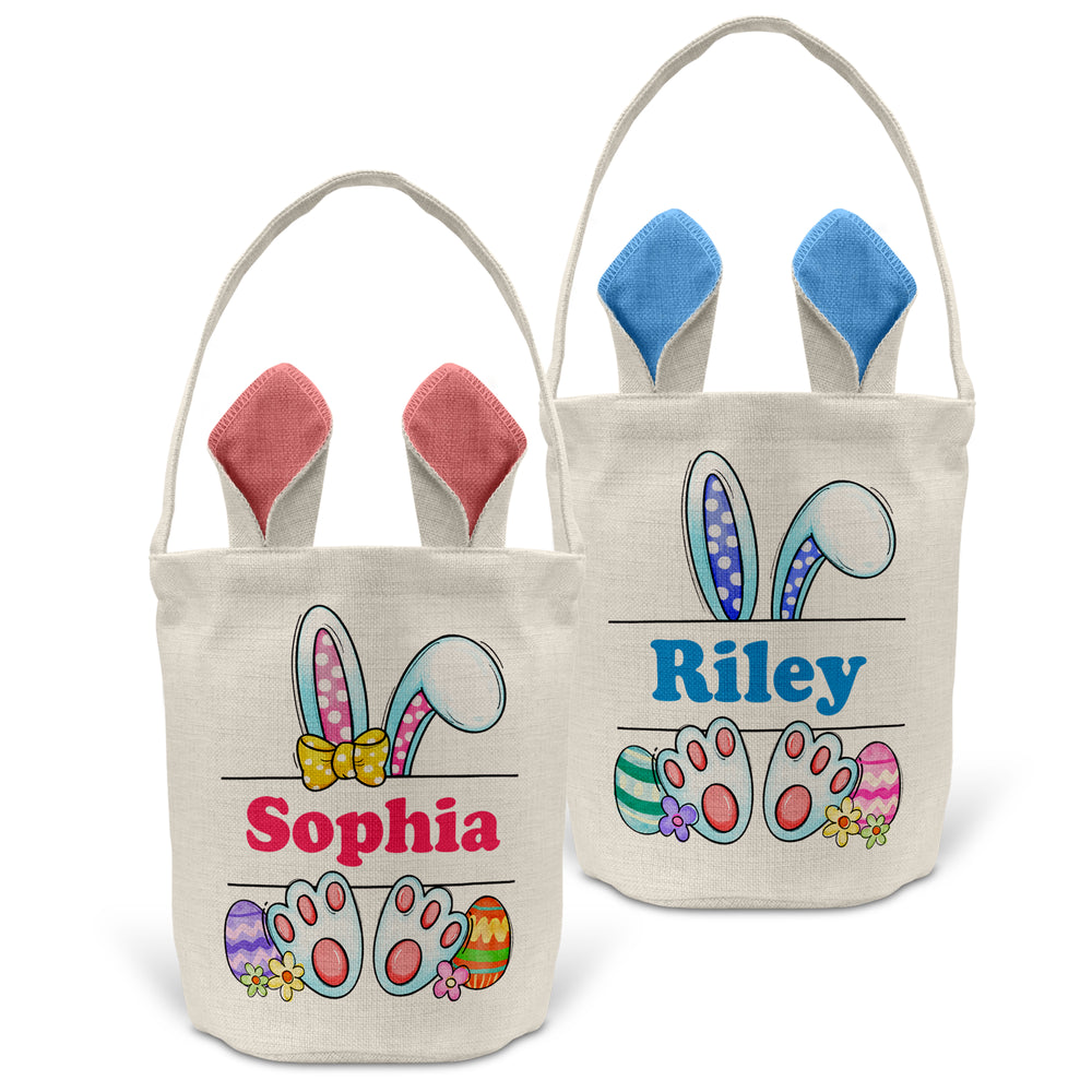personalised easter bunny egg hunt basket