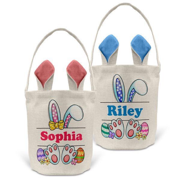 personalised easter bunny egg hunt basket