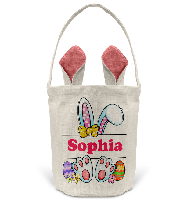 personalised easter bunny egg hunt basket