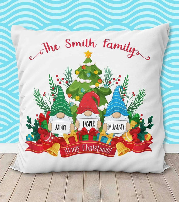 Family Gnome Christmas Cushion:Cushion