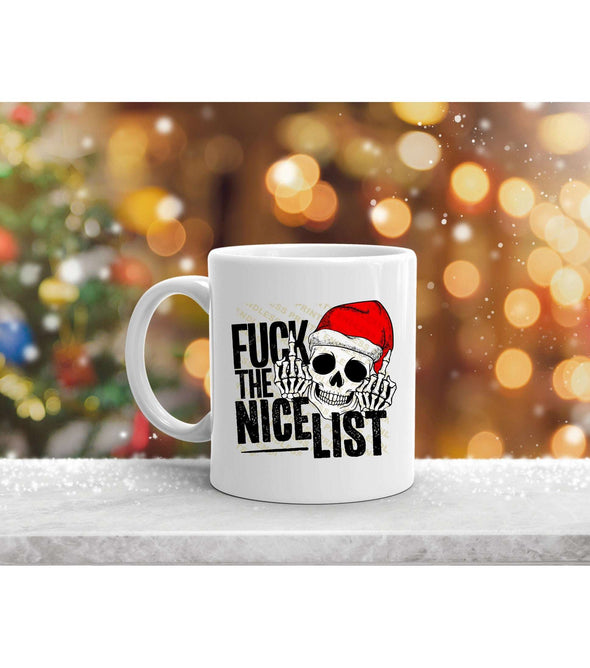 F*ck The Nice List Xmas Gift Funny Mug Funny Gift Christmas Novelty Gift:MugEndlessPrintsUK