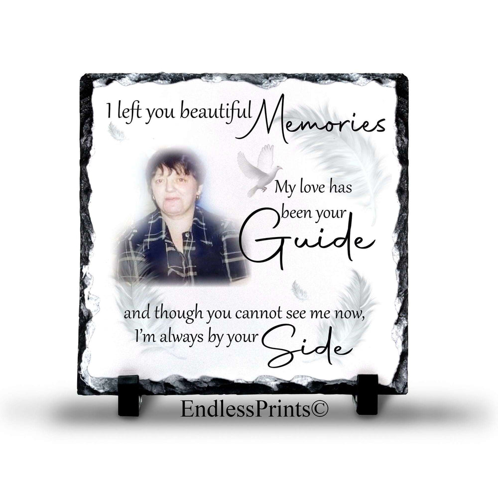 Beautiful Memories Memorial Photo Rock Slate:SlateEndlessPrintsUK