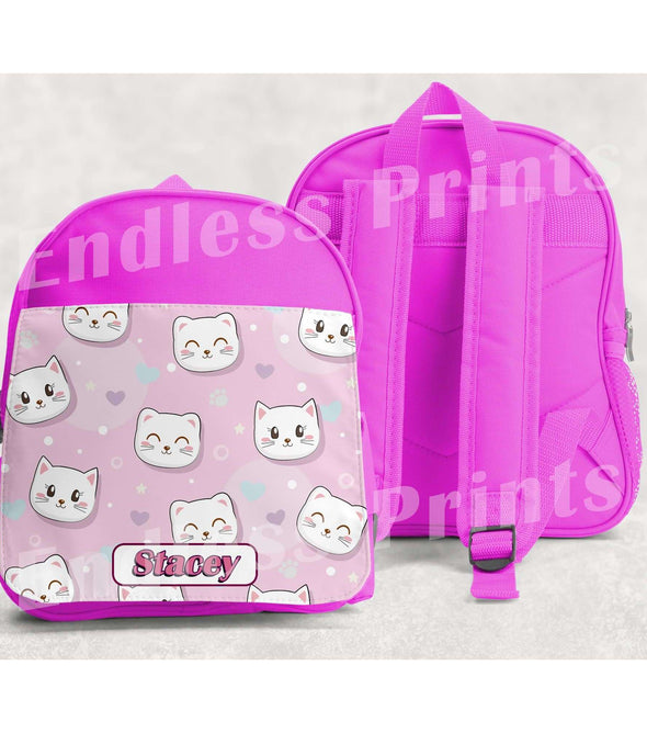 Kitty Cat School Backpack - Personalised:BackpackEndlessPrintsUK