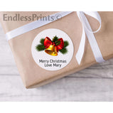 Personalised Christmas Bell Gift Tag Stickers:Gift Tags & LabelsEndlessPrintsUK