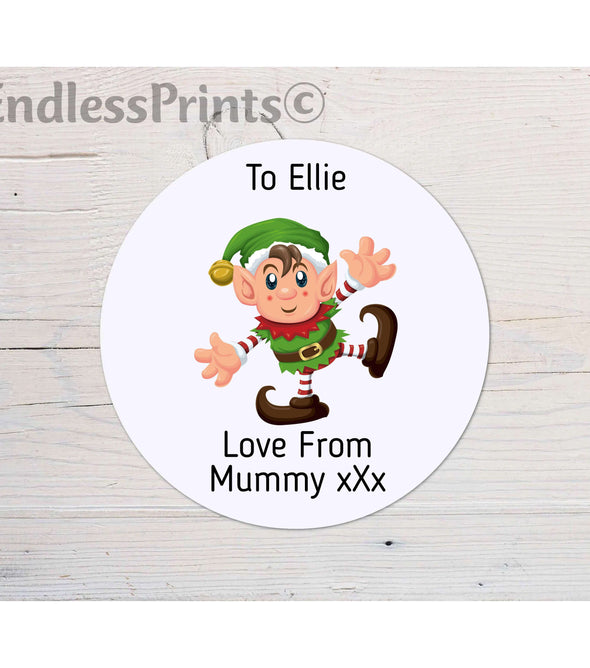 Personalised Christmas Elf Gift Tag Stickers:Gift Tags & LabelsEndlessPrintsUK