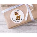 Personalised Christmas Reindeer Gift Tag Stickers:Gift Tags & LabelsEndlessPrintsUK
