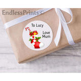Personalised Christmas Stocking Gift Tag Stickers:Gift Tags & LabelsEndlessPrintsUK