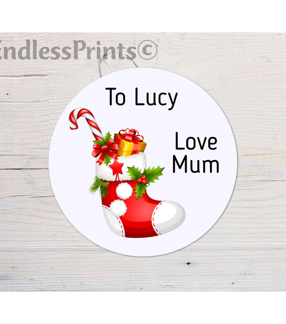 Personalised Christmas Stocking Gift Tag Stickers:Gift Tags & LabelsEndlessPrintsUK