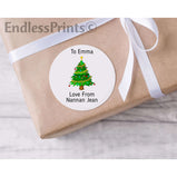 Personalised Christmas Tree Gift Tag Stickers:Gift Tags & LabelsEndlessPrintsUK