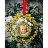 Personalised Gold Wreath Christmas Tree Decoration:EndlessPrintsUK