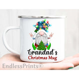 Personalised Gonk Gnome Christmas Enamel Mug:
