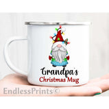 Personalised Gonk Gnome Christmas Enamel Mug: