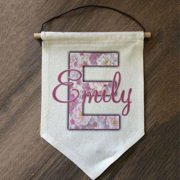 Personalised Linen Wall Hanging Flag:Wall DecorEndlessPrintsUK