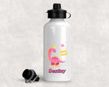 Personalised Pink Dinosaur Water Bottle:water bottleEndlessPrintsUK
