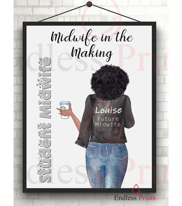 Personalised Student Midwife / Nurse Poster:Personalised PrintEndlessPrintsUK