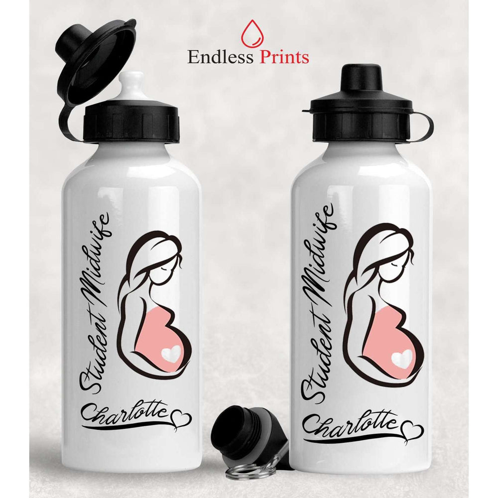Personalised Student Midwife Water Bottle:water bottleEndlessPrintsUK
