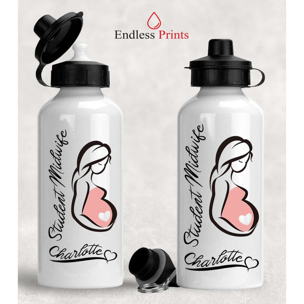 Personalised Student Midwife Water Bottle:water bottleEndlessPrintsUK