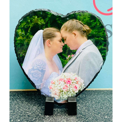 Photo Rock Slate 20 x 20 cm Love Heart:SlateEndlessPrintsUK