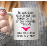 Friendship Is Like Pissing Your Pants Gift Funny Mug Funny Gift Christmas Novelty Gift:MugEndlessPrintsUK