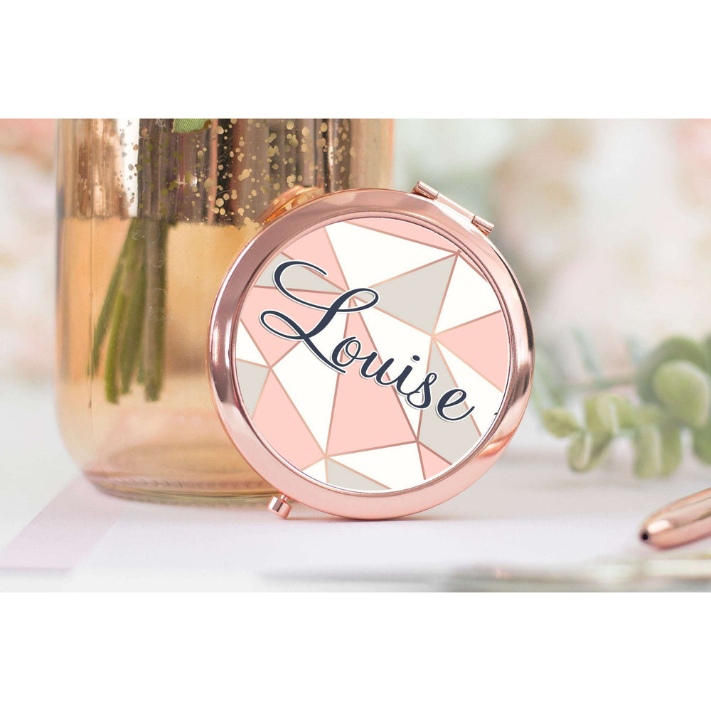 Rose Gold Personalised Name Mirror:Compact MirrorEndlessPrintsUK