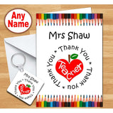 Thank You Teacher Card & Keyring - Personalised:Greeting CardsEndlessPrintsUK
