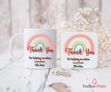 personalised teacher end of term leaving school gift mug and coaster set
