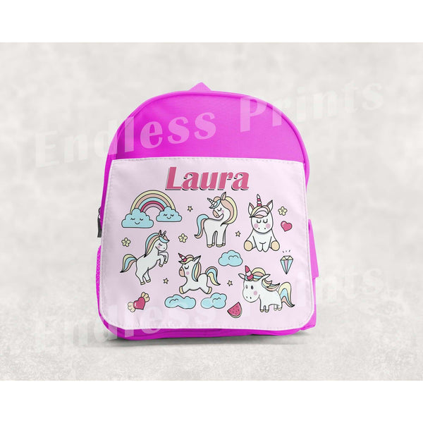 Unicorn School Backpack - Personalised:BackpackEndlessPrintsUK