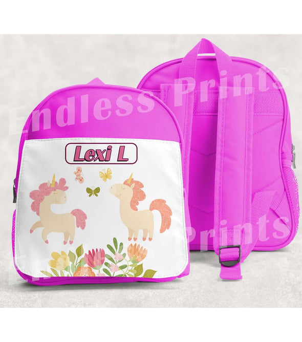 Unicorn School Backpack - Personalised:BackpackEndlessPrintsUK