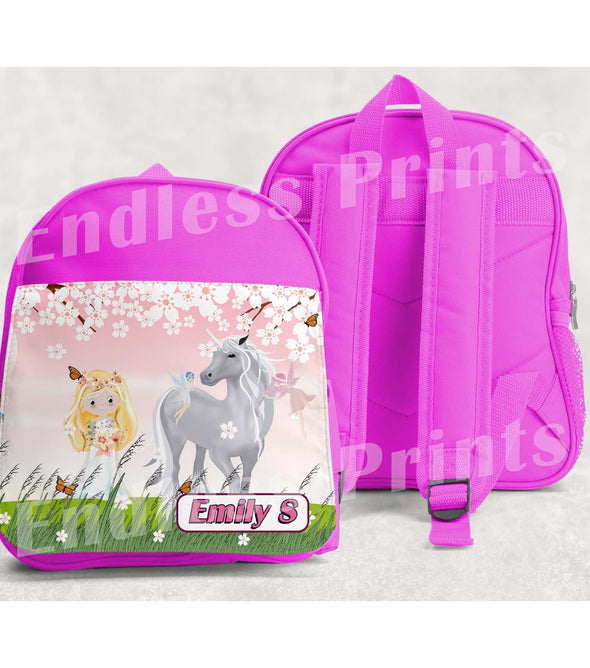 Unicorn School Backpack - Personalised:BackpackEndlessPrintsUK
