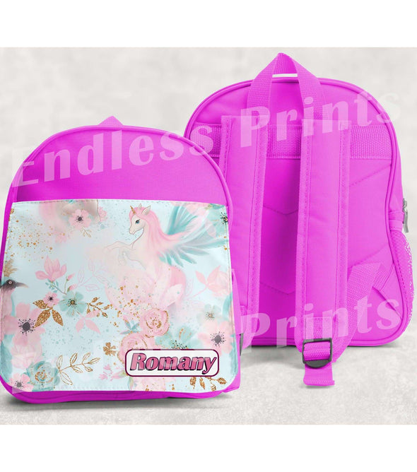 Unicorn School Backpack - Personalised:BackpackEndlessPrintsUK